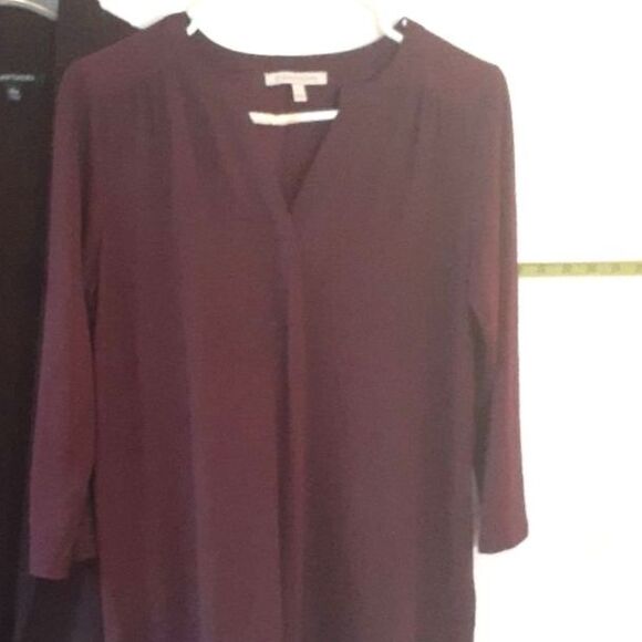 41 Hawthorn top s dark maroon wine red knit tunic top shirt classic career - Picture 2 of 6